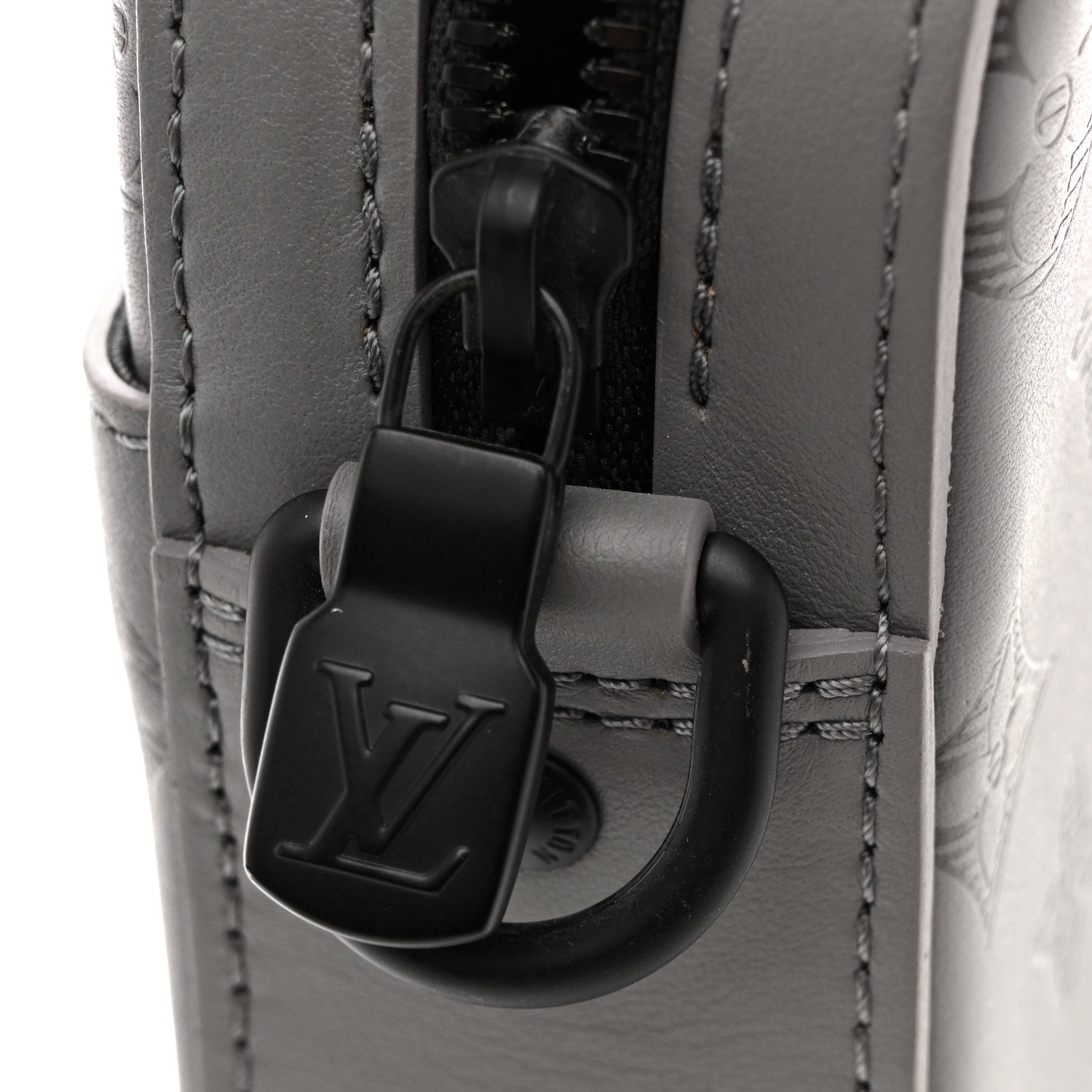 Louis Vuitton Calfskin Monogram Shadow Trio Messenger Anthracite Gray