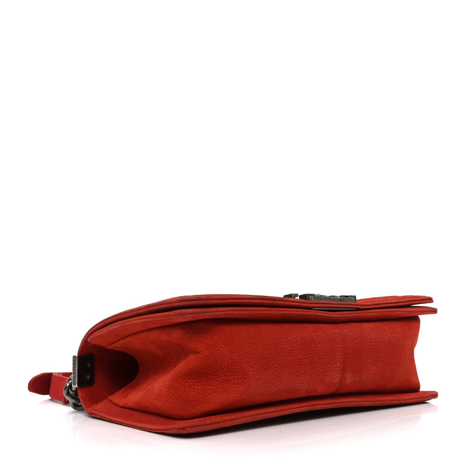 Chanel Suede Caviar Quilted Medium Boy Flap Red