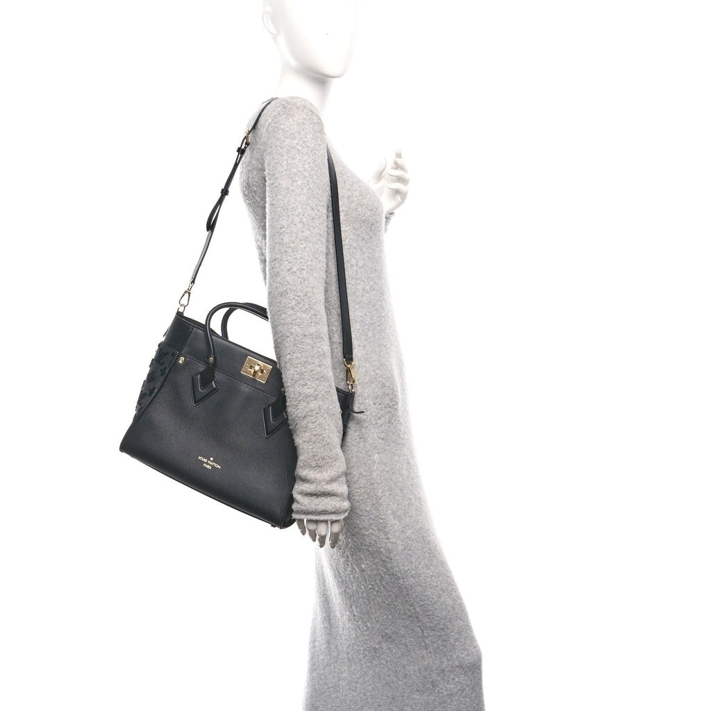Louis Vuitton Calfskin Monogram Tufting On My Side Black
