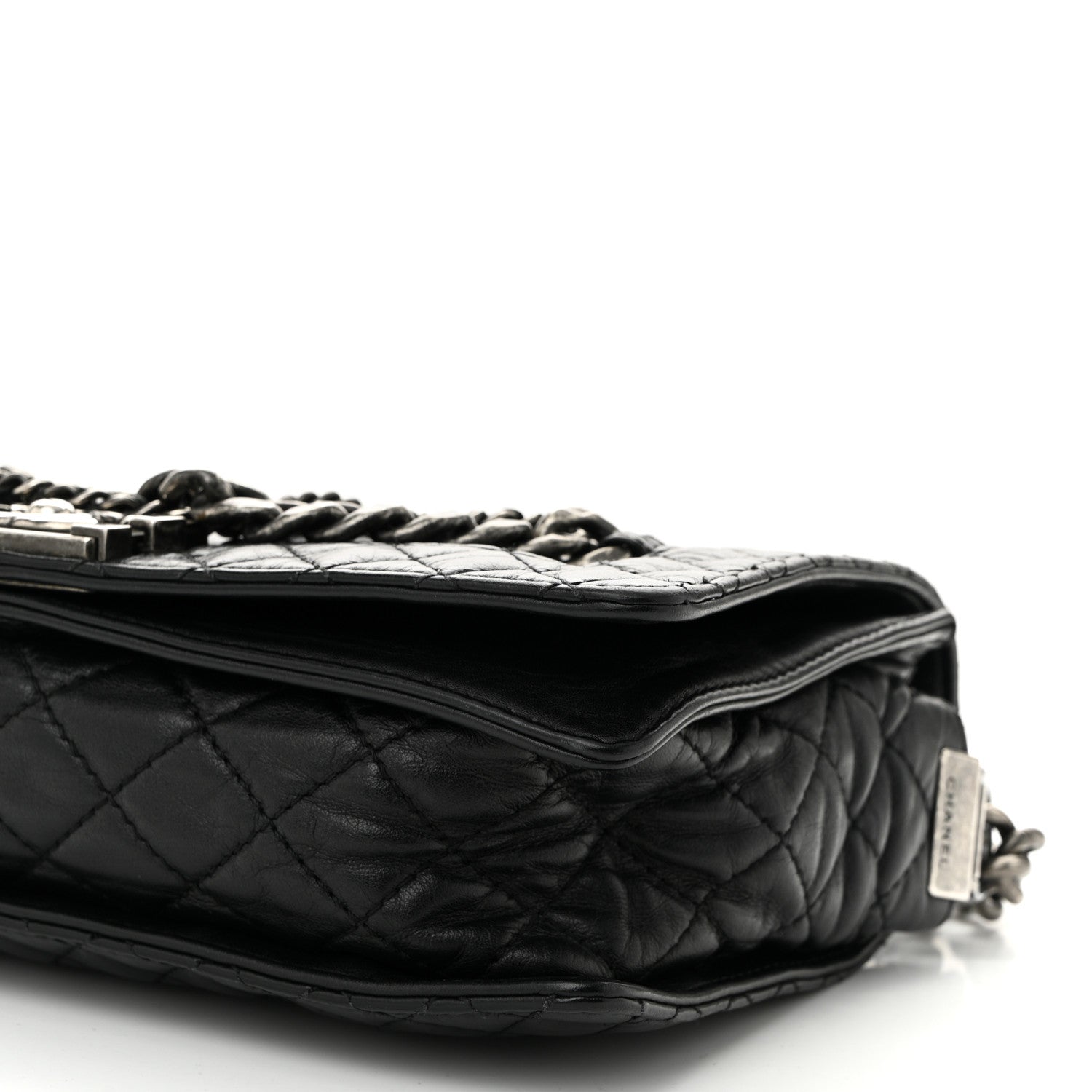 Chanel Calfskin Enchained New Medium Boy Flap Black