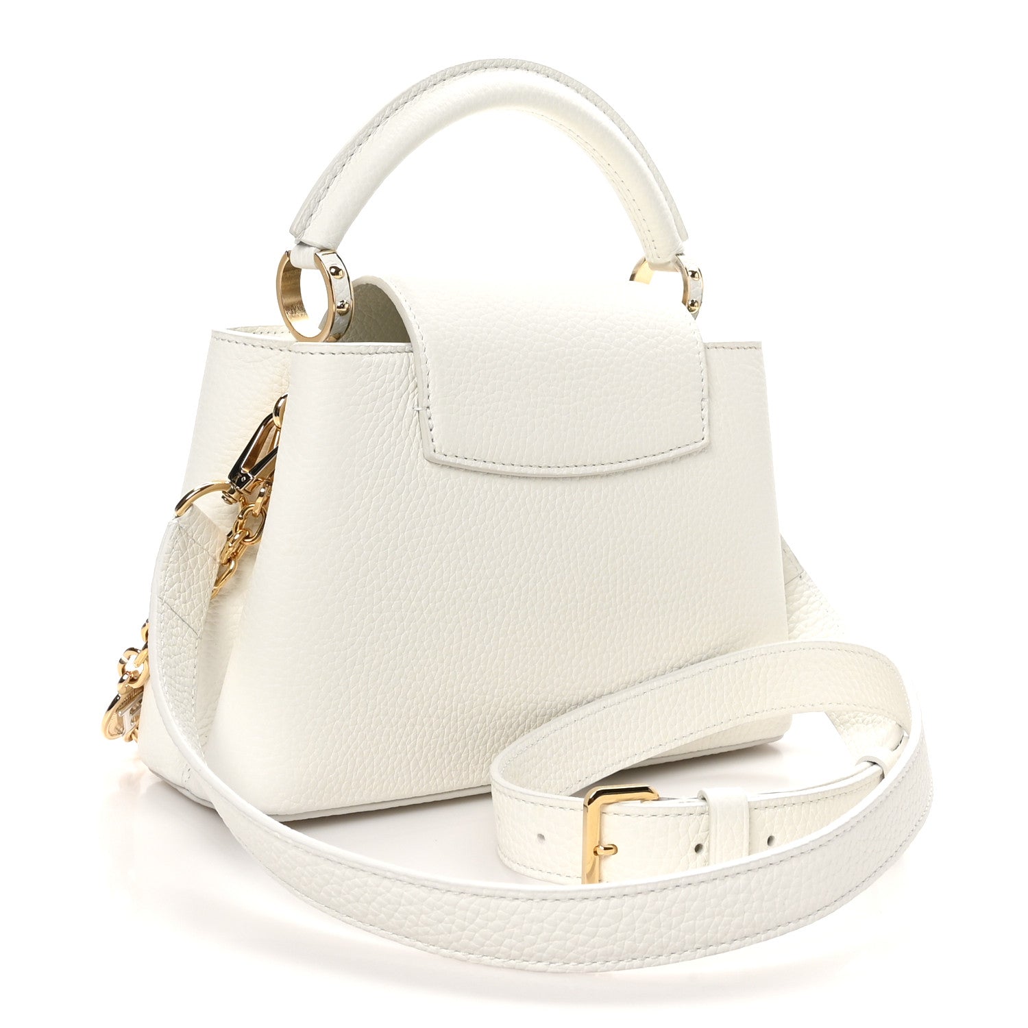 Louis Vuitton Taurillon Small Chain My Capucines Snow