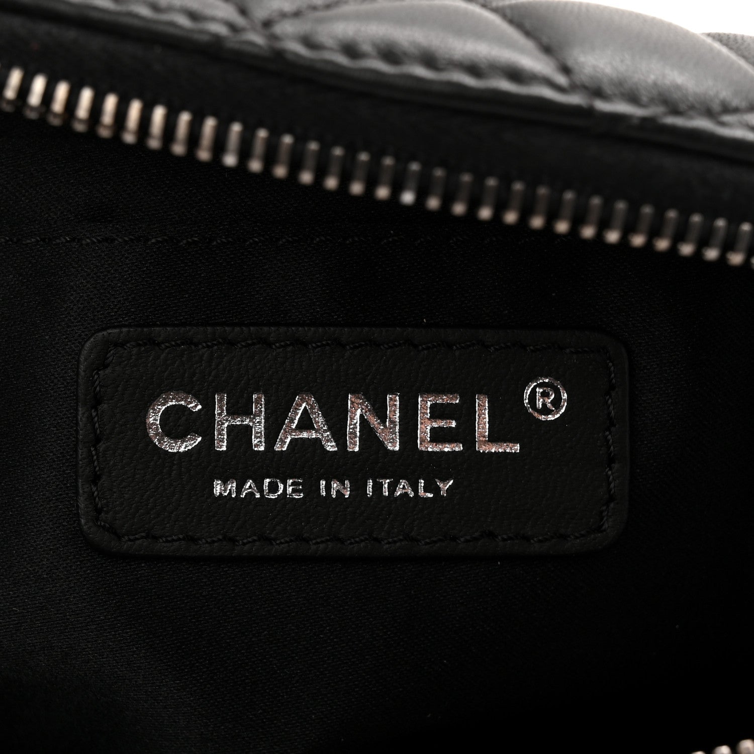 Chanel Lambskin Quilted Banane Waist Bag Fanny Pack Black