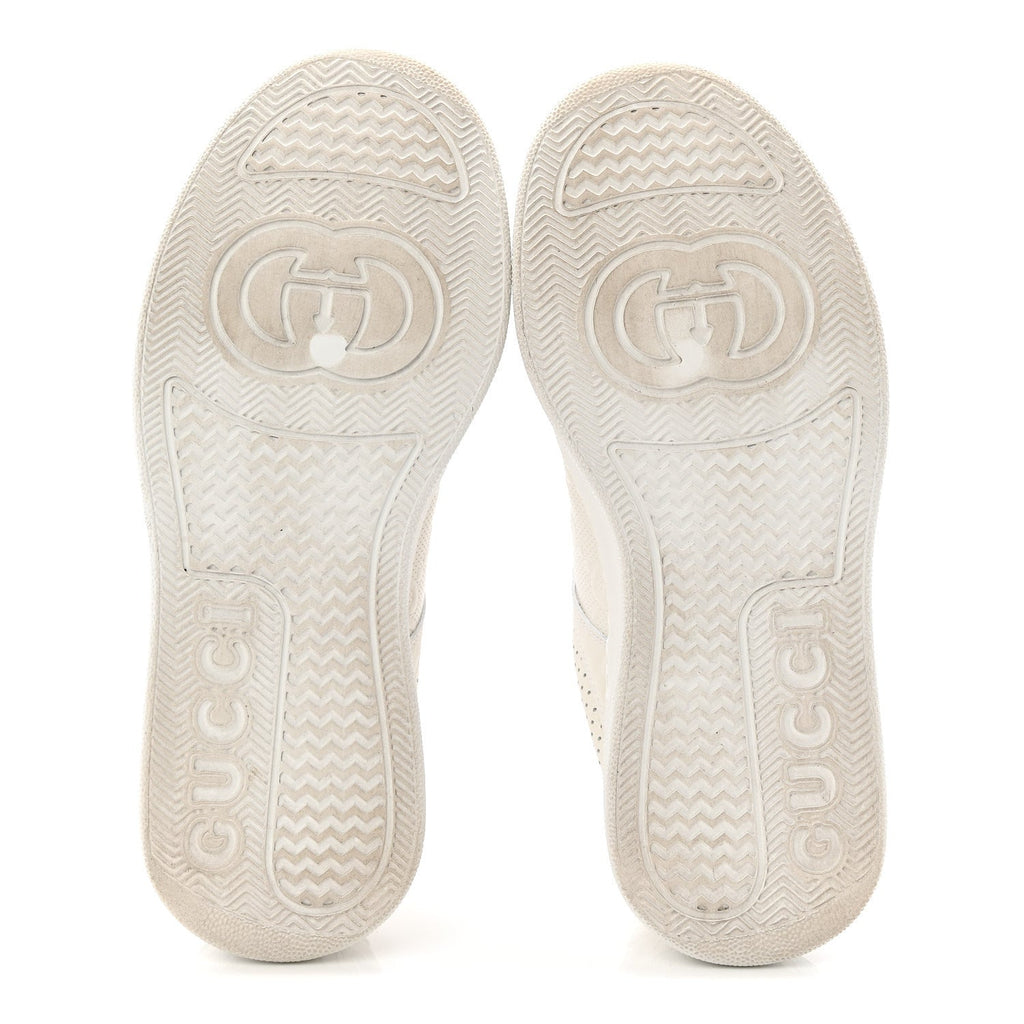 Gucci Calfskin GG Tennis Embossed Perforated Womens Platform 55mm Sneakers 39 Great White