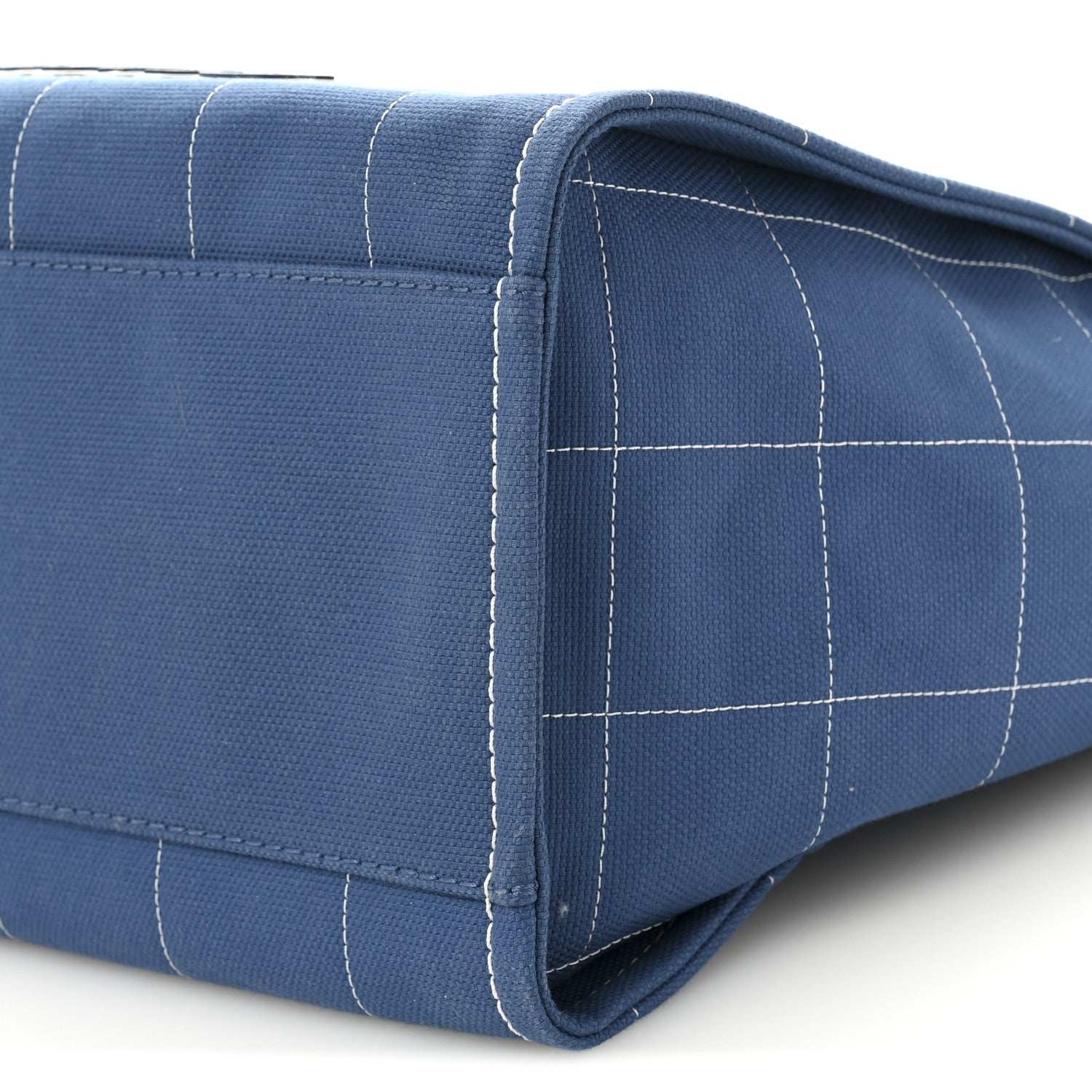 Chanel Cotton Medium Deauville Tote Blue White