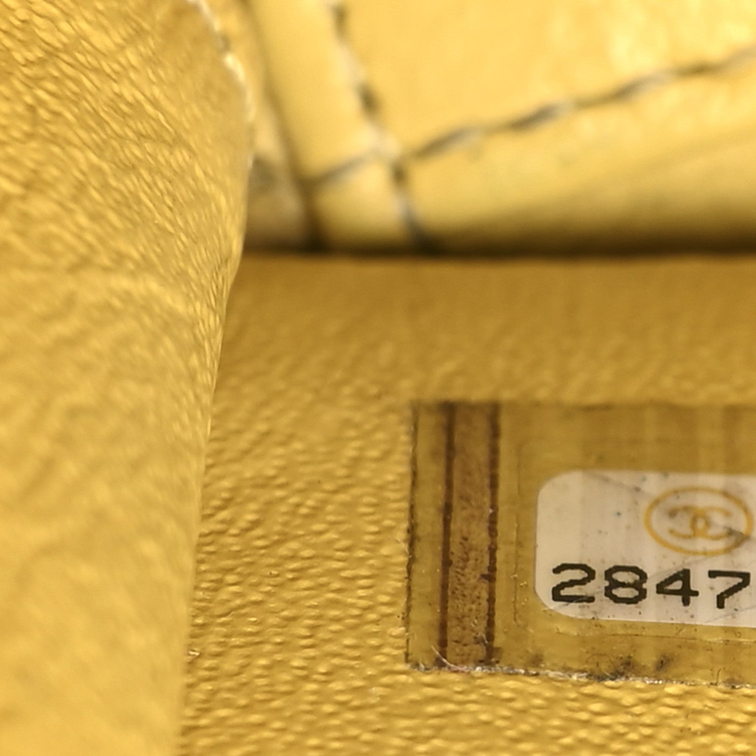 Chanel Caviar Quilted Small CC Filigree Vanity Case Yellow