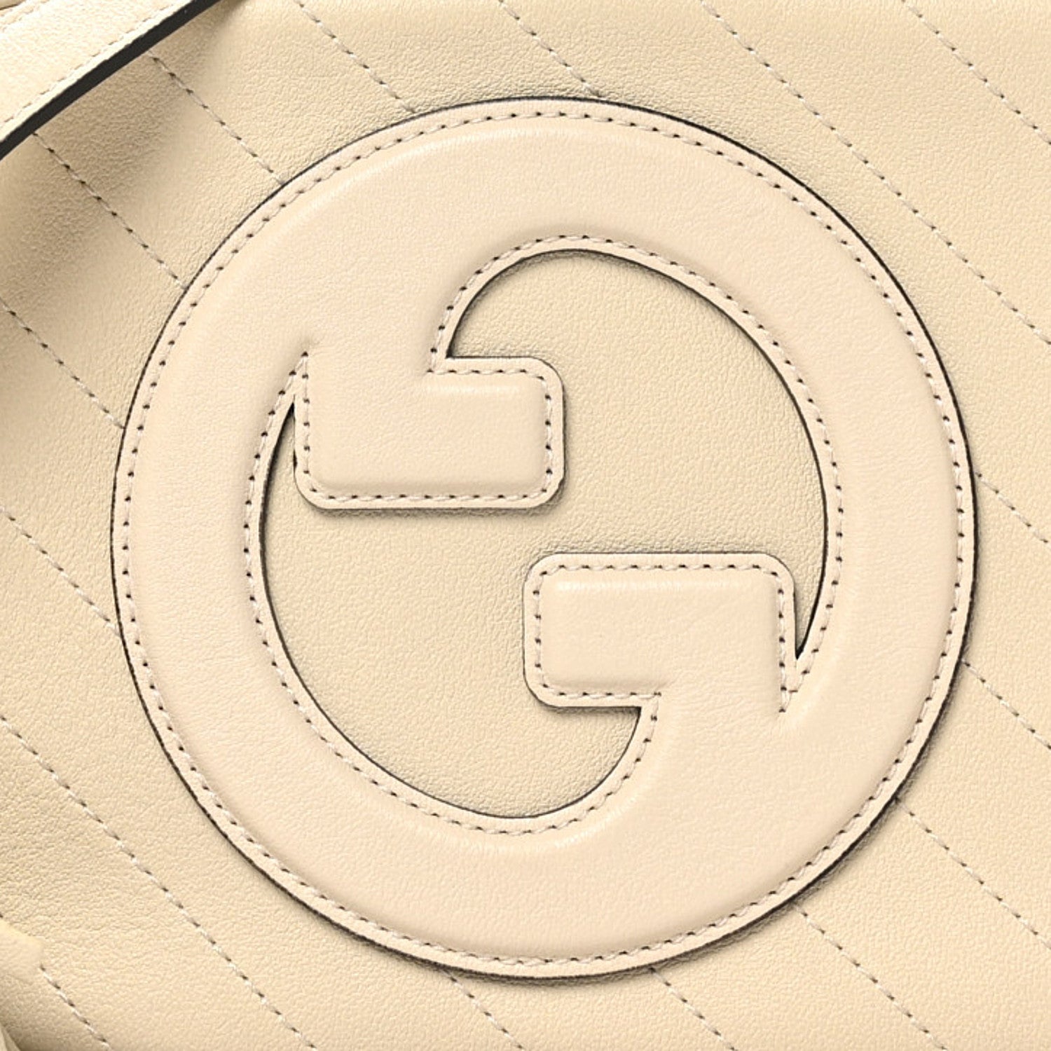 Gucci Sakai Be Green Calfskin Diagonal Stitched Small Blondie Shoulder Bag Mystic White