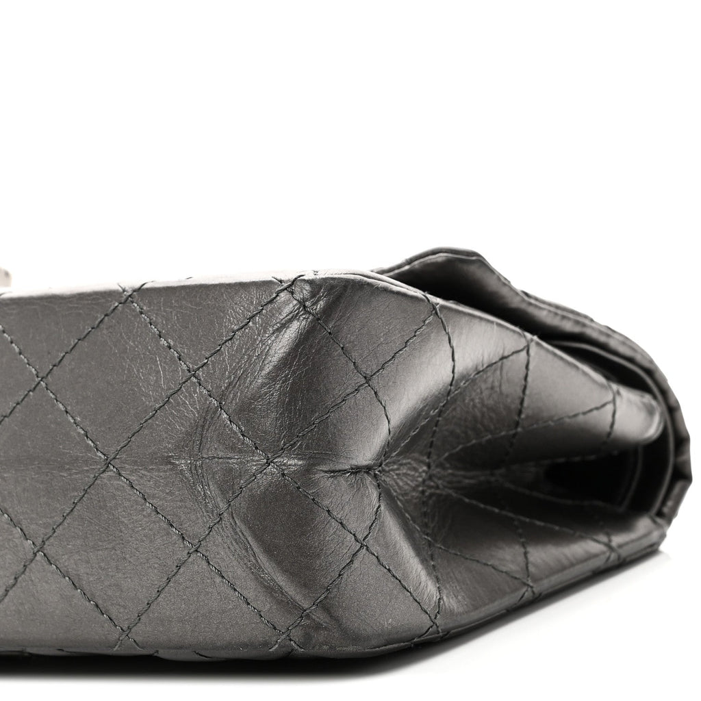 Chanel Metallic Aged Calfskin Quilted 2.55 Reissue 226 Flap Dark Grey