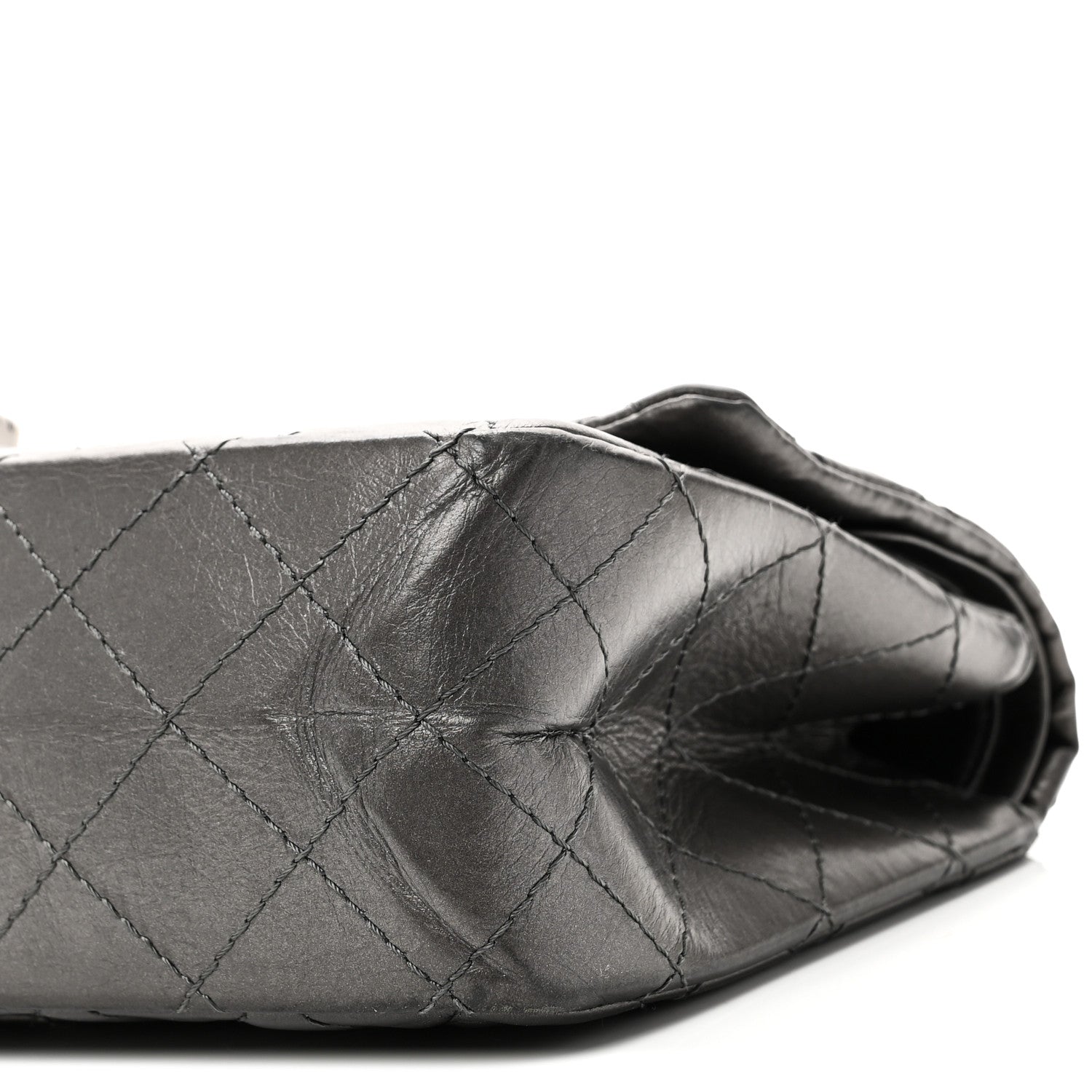 Chanel Metallic Aged Calfskin Quilted 2.55 Reissue 226 Flap Dark Grey
