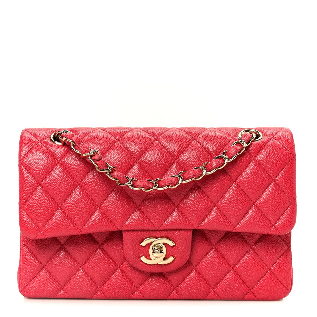 Chanel Caviar Quilted Small Double Flap Dark Pink