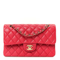 Chanel Caviar Quilted Small Double Flap Dark Pink