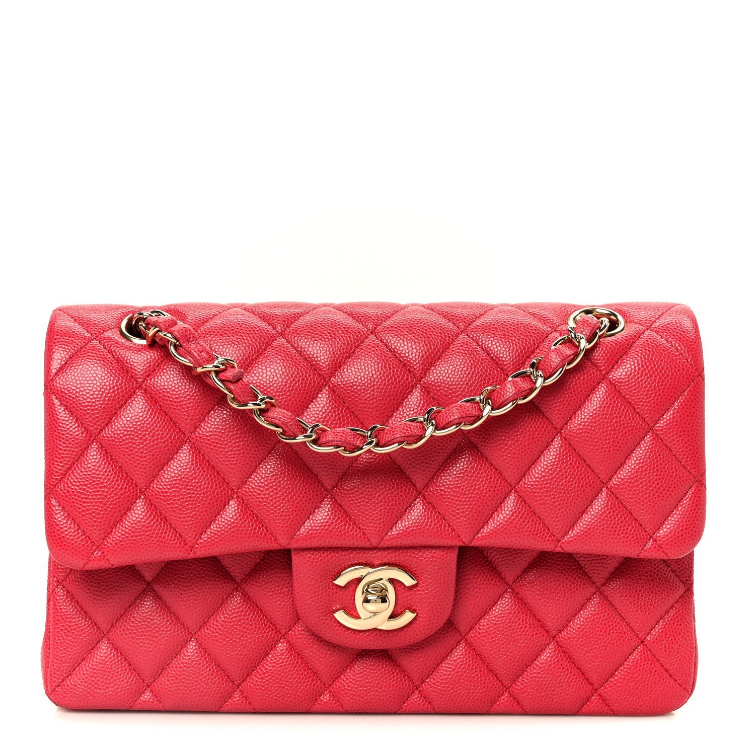 Chanel Caviar Quilted Small Double Flap Dark Pink