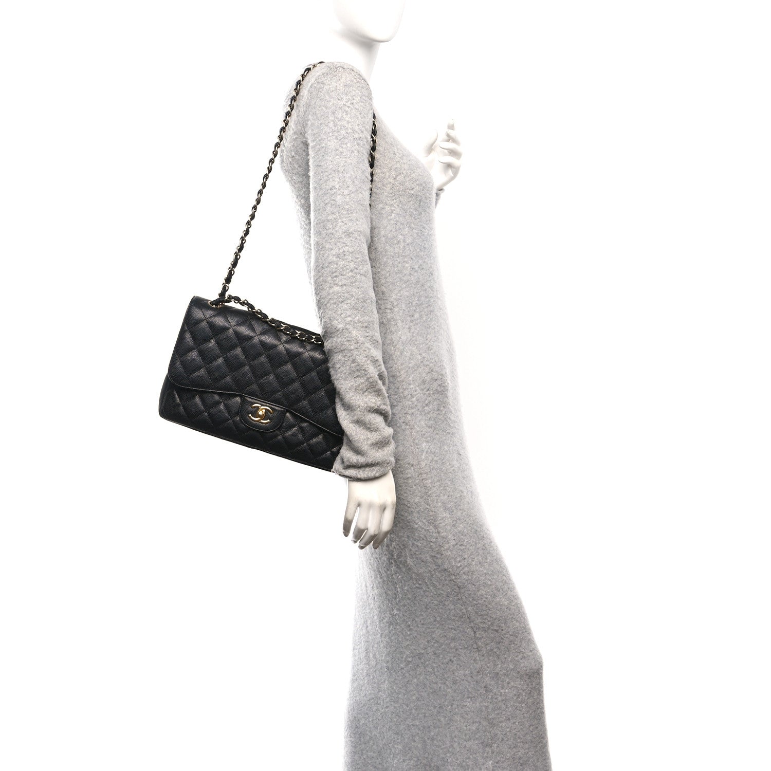 Chanel Caviar Quilted Jumbo Double Flap Black
