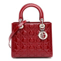 Christian Dior Patent Cannage Medium Lady Dior Red