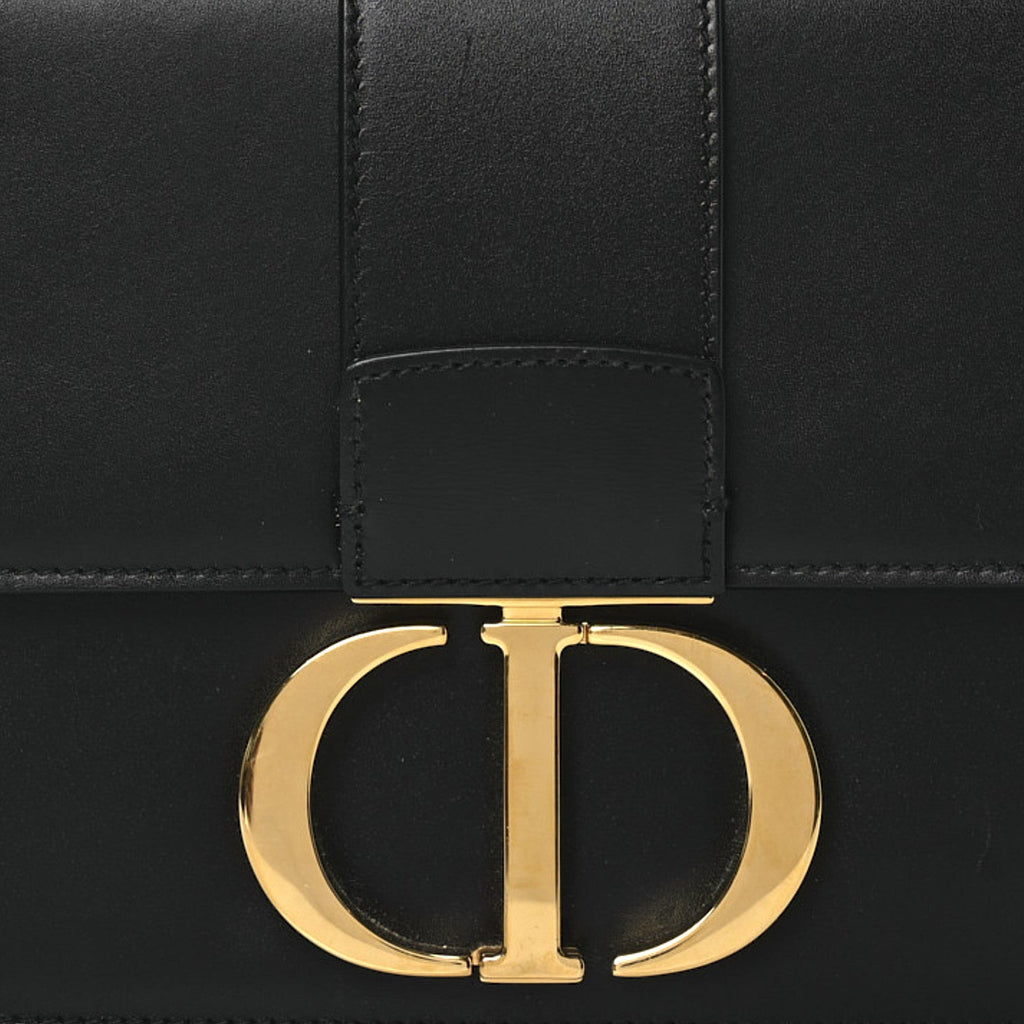 Christian Dior Box Calfskin 30 Montaigne Flap Bag Black