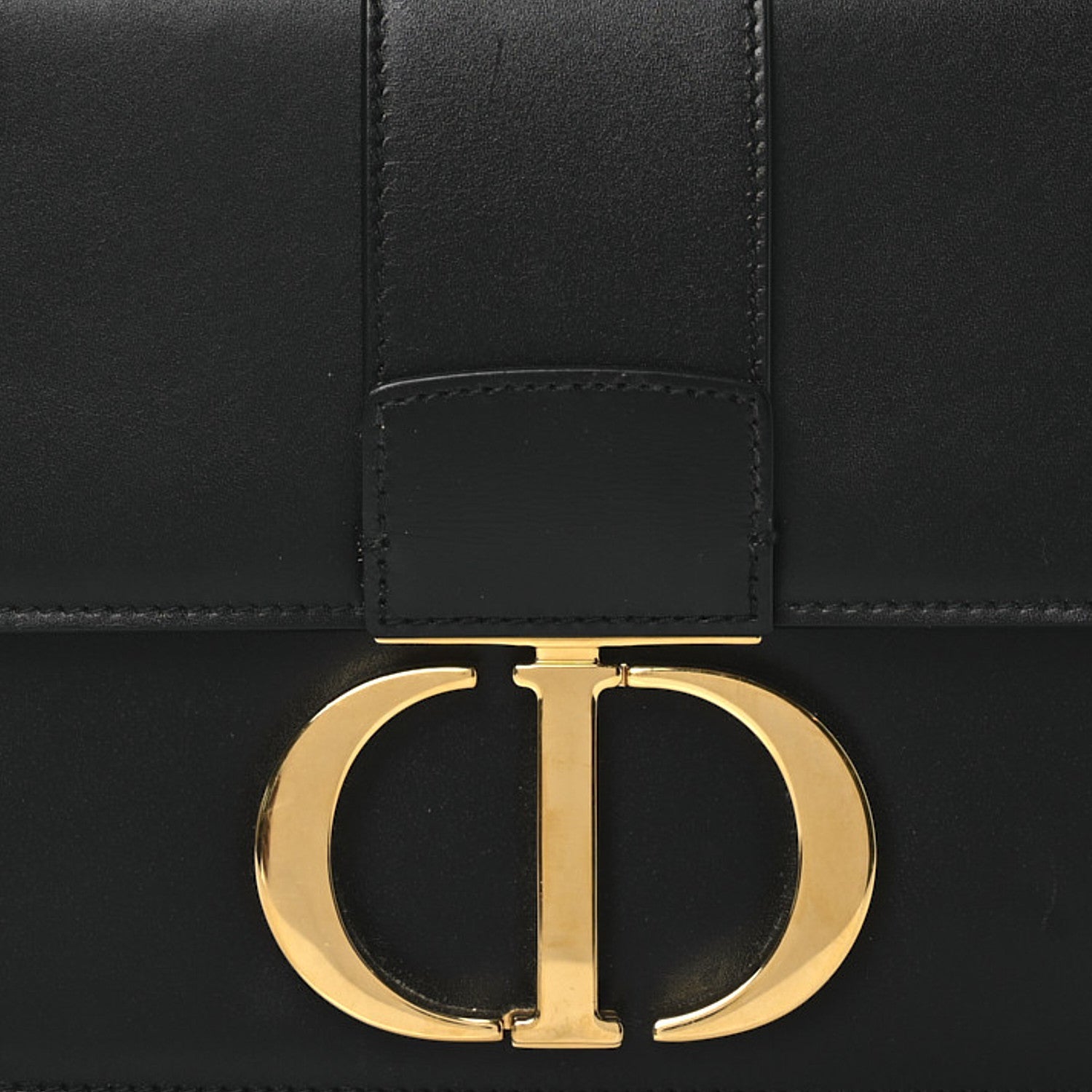Christian Dior Box Calfskin 30 Montaigne Flap Bag Black
