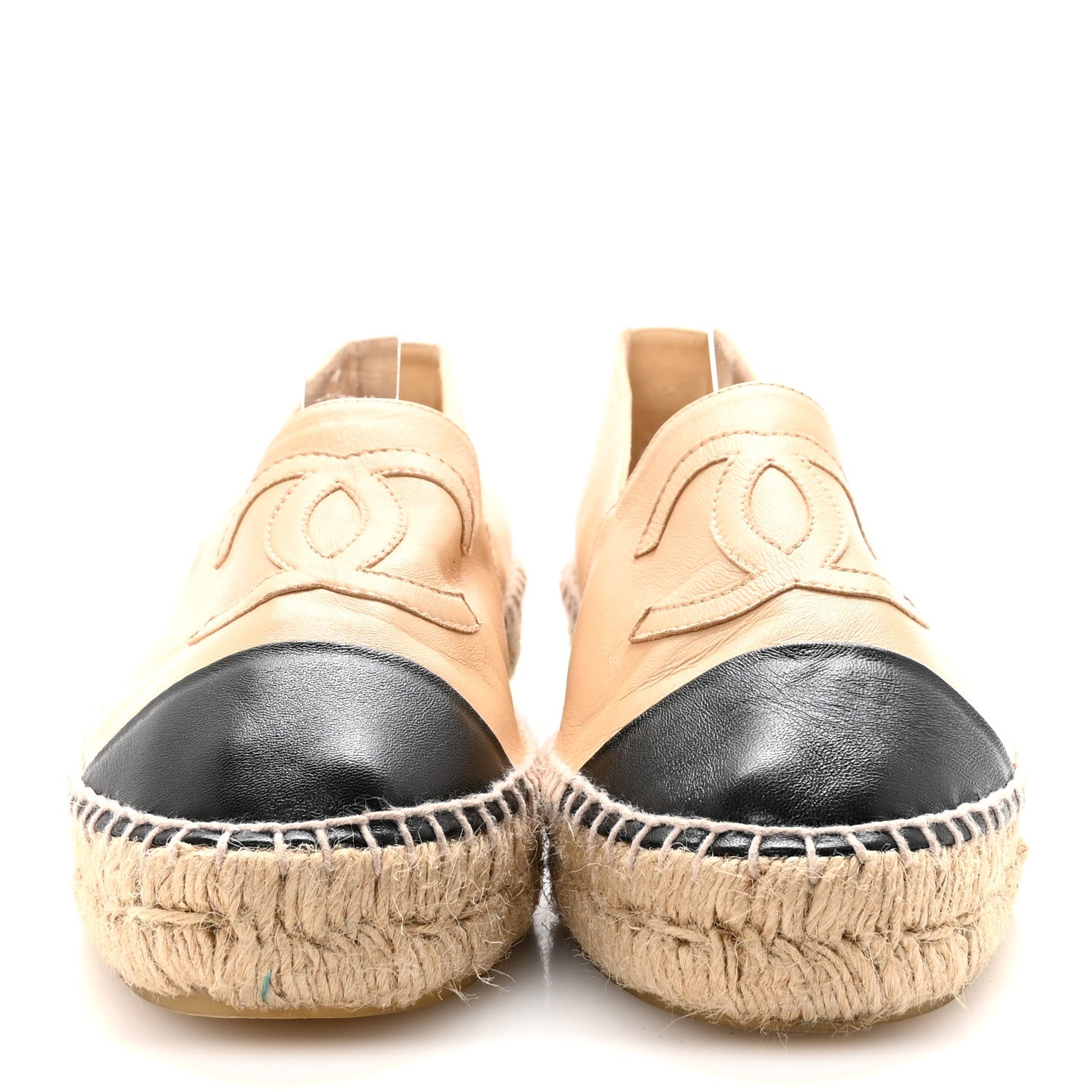 Lambskin CC Espadrilles 39 Beige Black