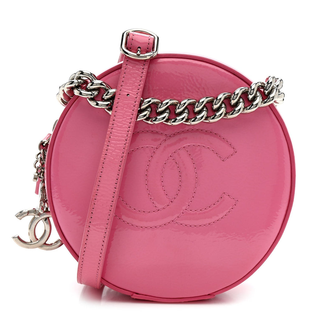 Chanel Patent Round As Earth Evening Bag Pink