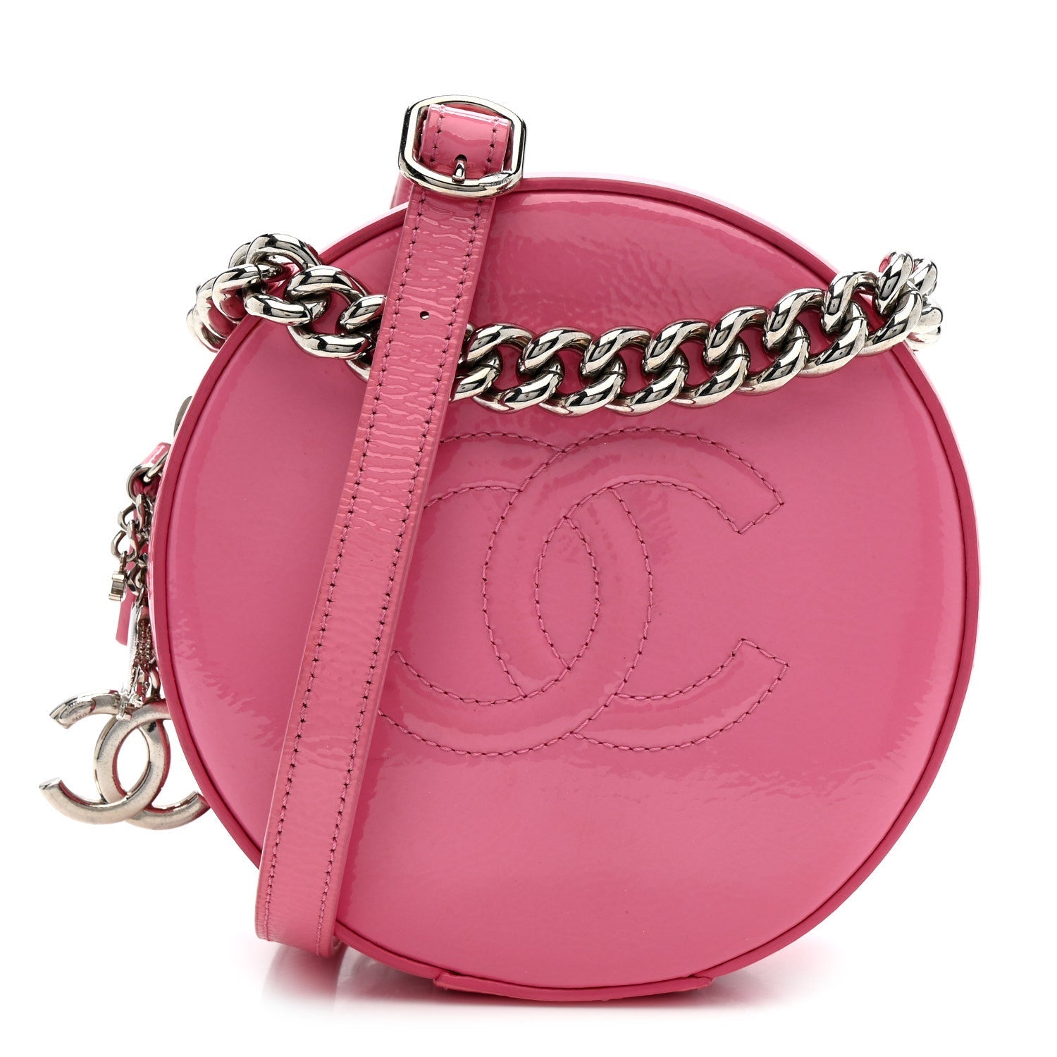 Chanel Patent Round As Earth Evening Bag Pink