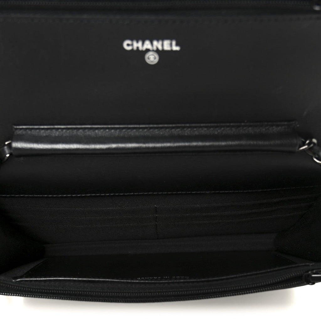 Chanel Lambskin Quilted Wallet On Chain WOC So Black