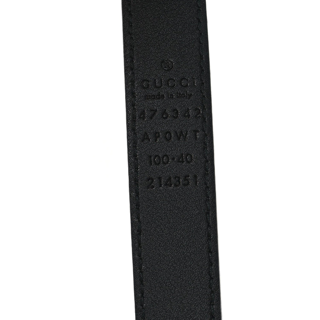 Gucci Moon Calfskin Pearl Double G 20mm Belt 100 40 Black Cream