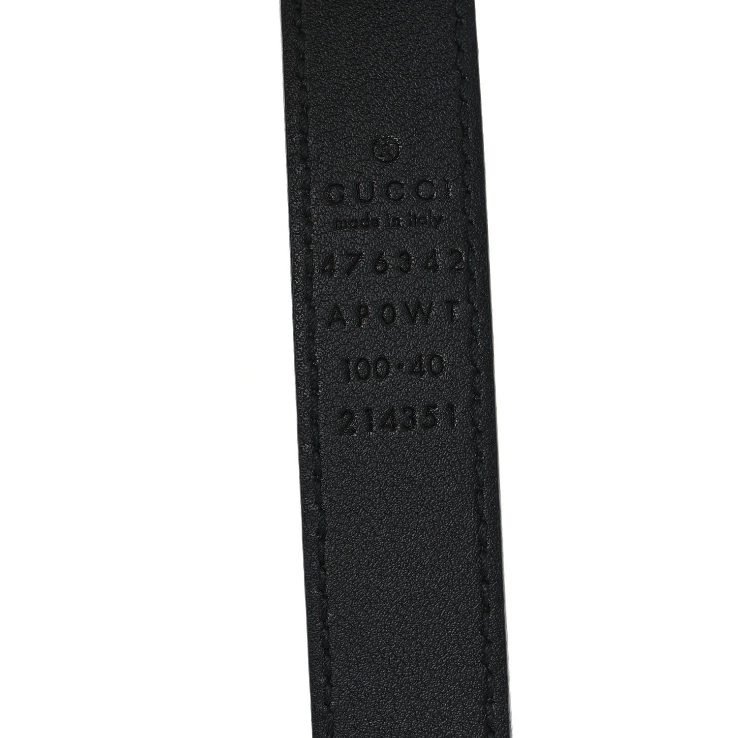Gucci Moon Calfskin Pearl Double G 20mm Belt 100 40 Black Cream