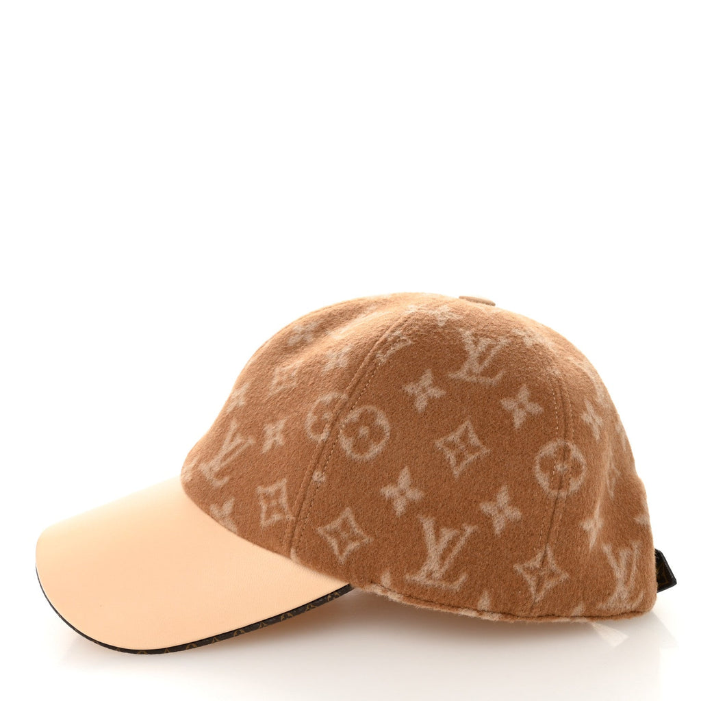 Louis Vuitton Wool Monogram Carry On Cap M Beige