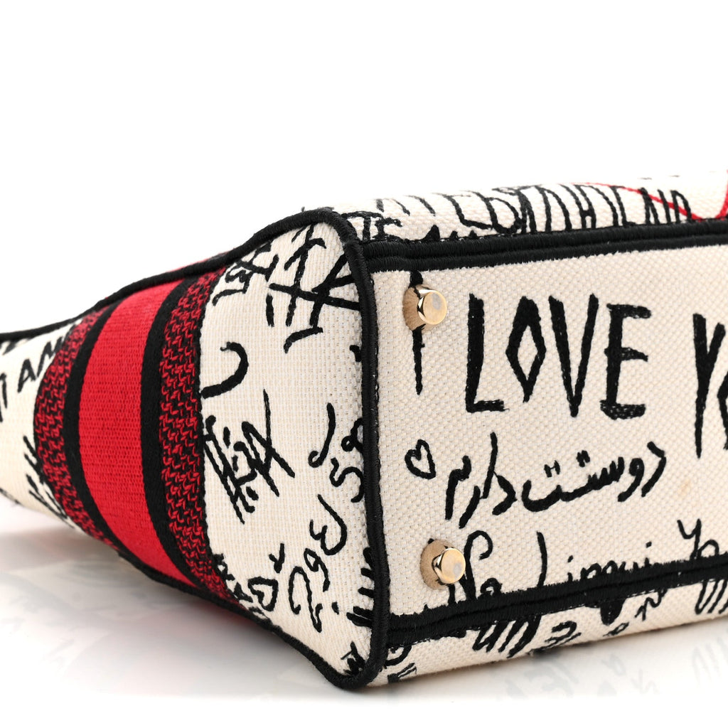 Christian Dior Canvas Medium DiorAmour Graffiti Lady D-Lite Latte