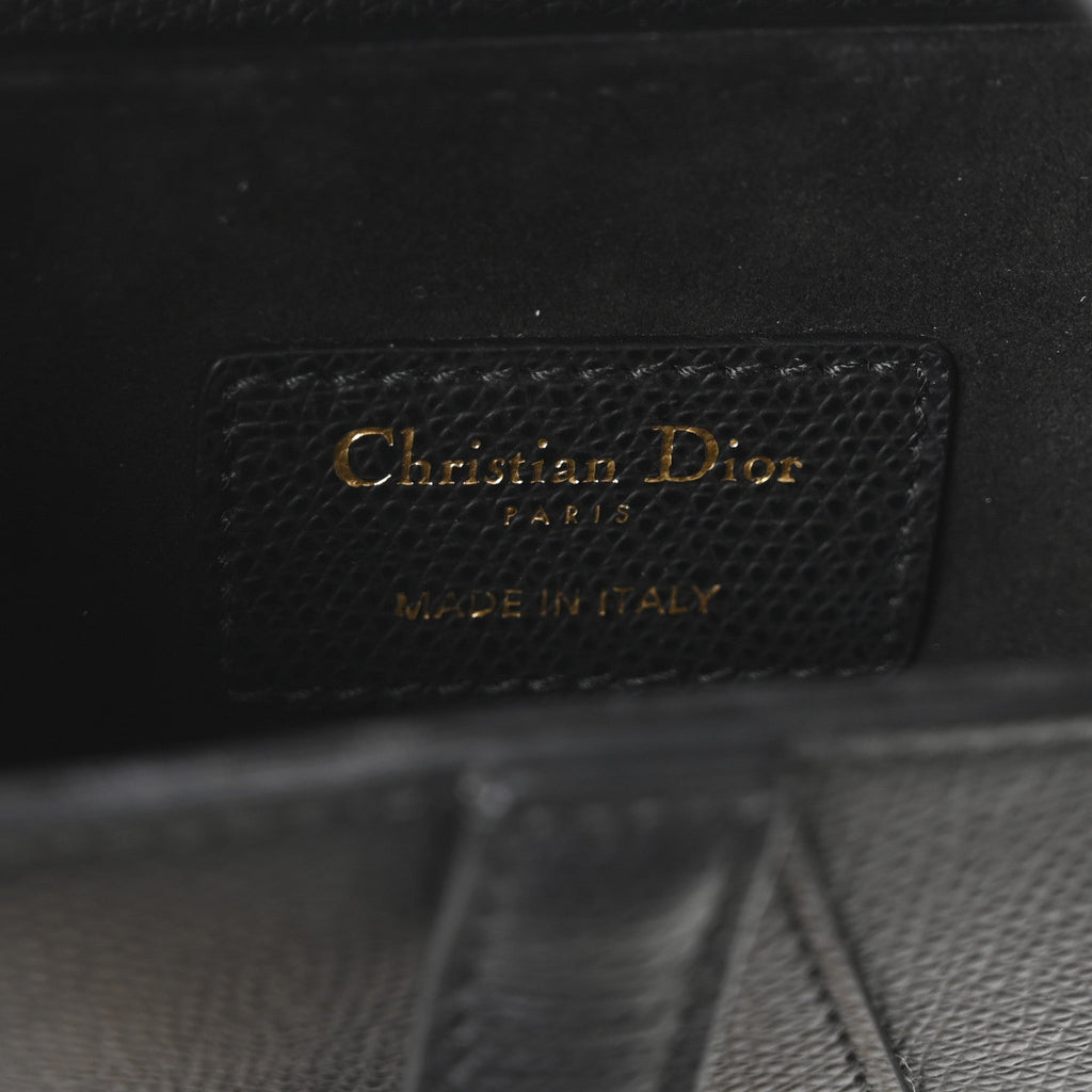 Christian Dior Grained Calfskin Mini Saddle Bag Black
