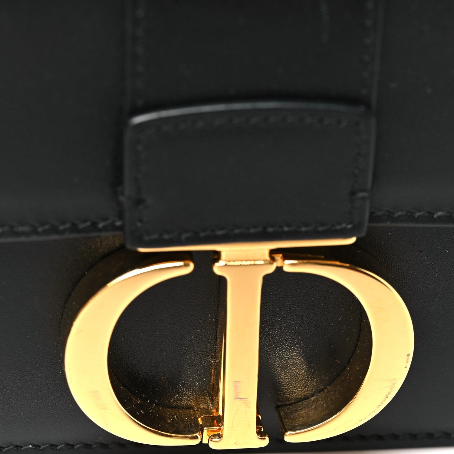 Christian Dior Smooth Calfskin 30 Montaigne Flap Bag Black