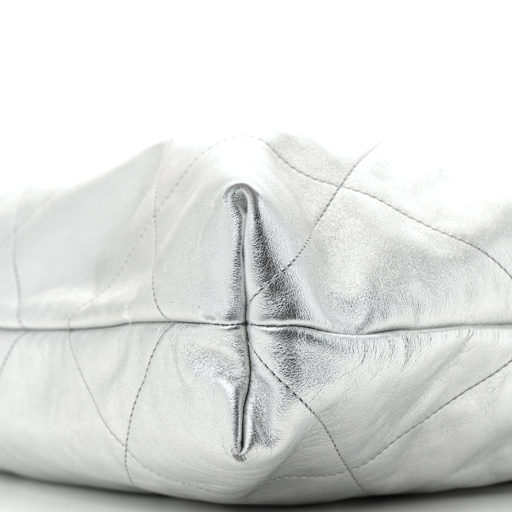 Chanel Metallic Calfskin Quilted Chanel 22 Silver
