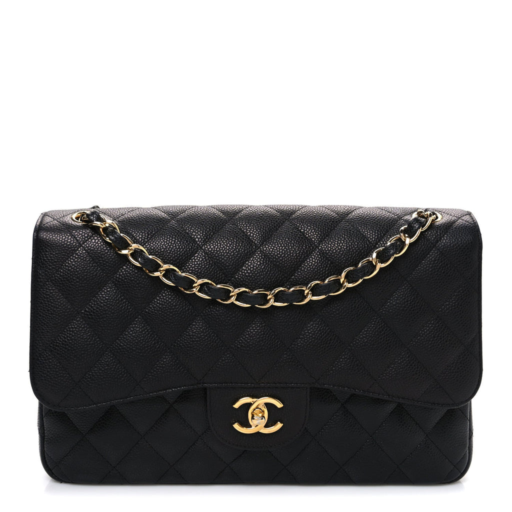 Chanel Caviar Quilted Jumbo Double Flap Black
