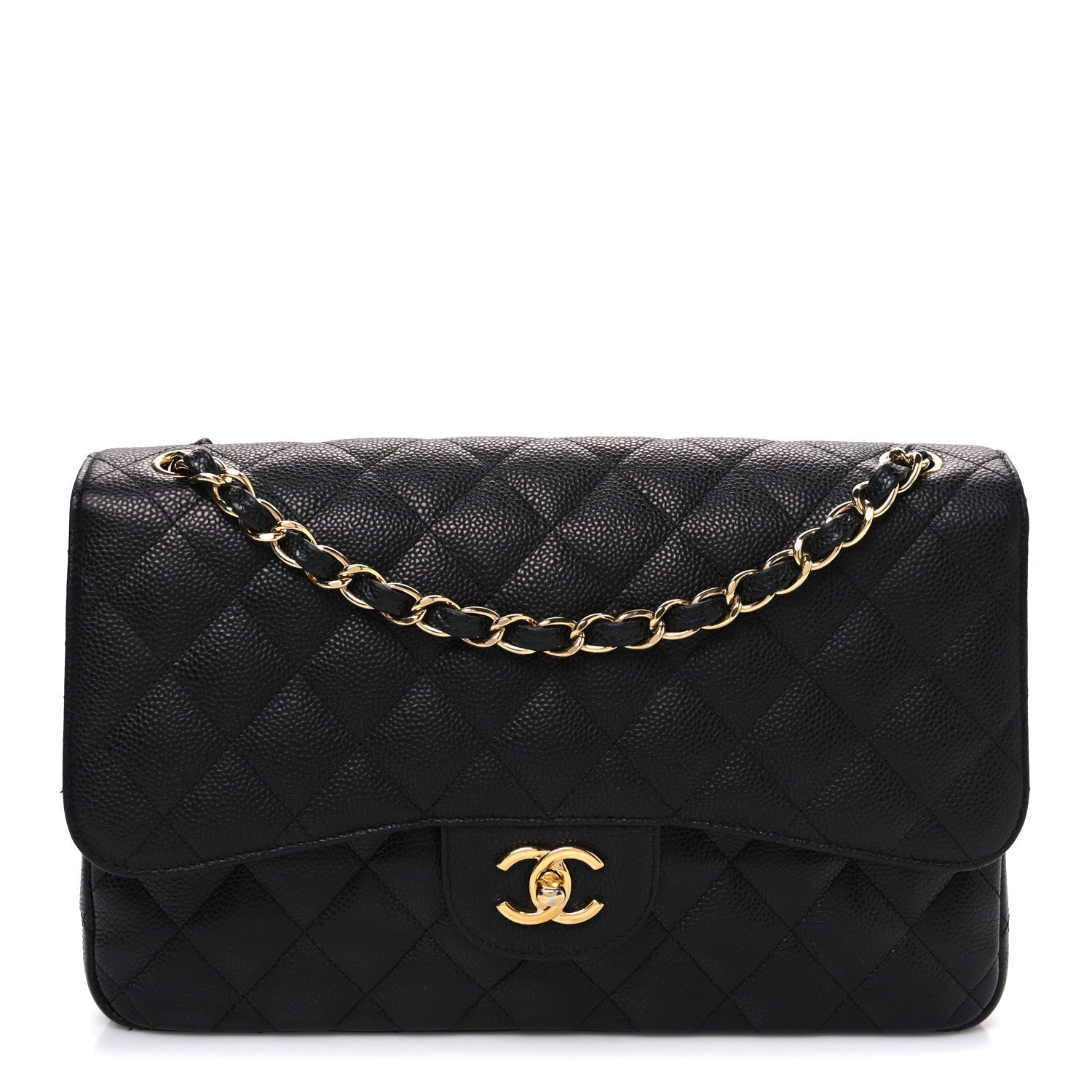 Chanel Caviar Quilted Jumbo Double Flap Black