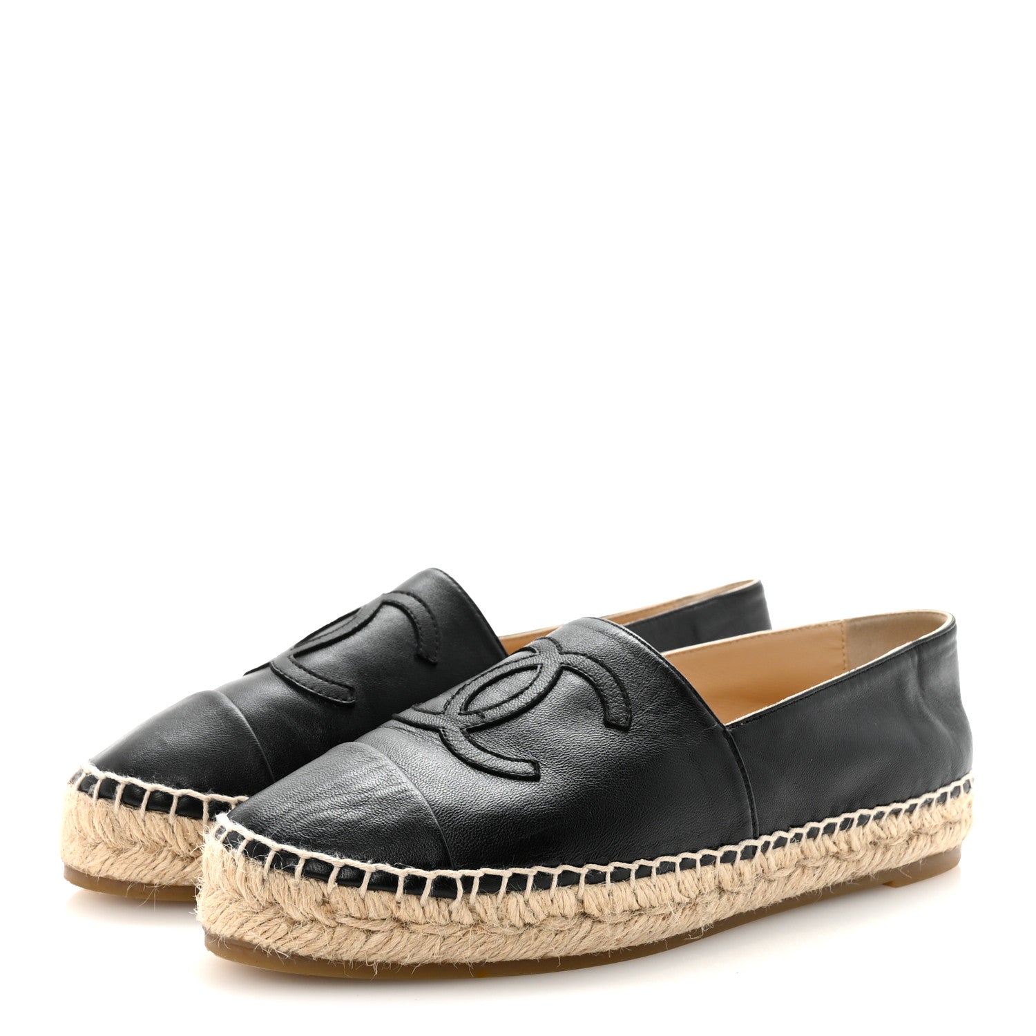 Lambskin CC Espadrilles 38 Black