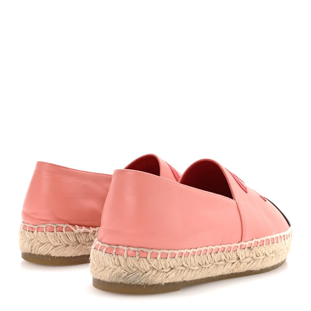 Lambskin CC Espadrilles 38 Pink Red Black