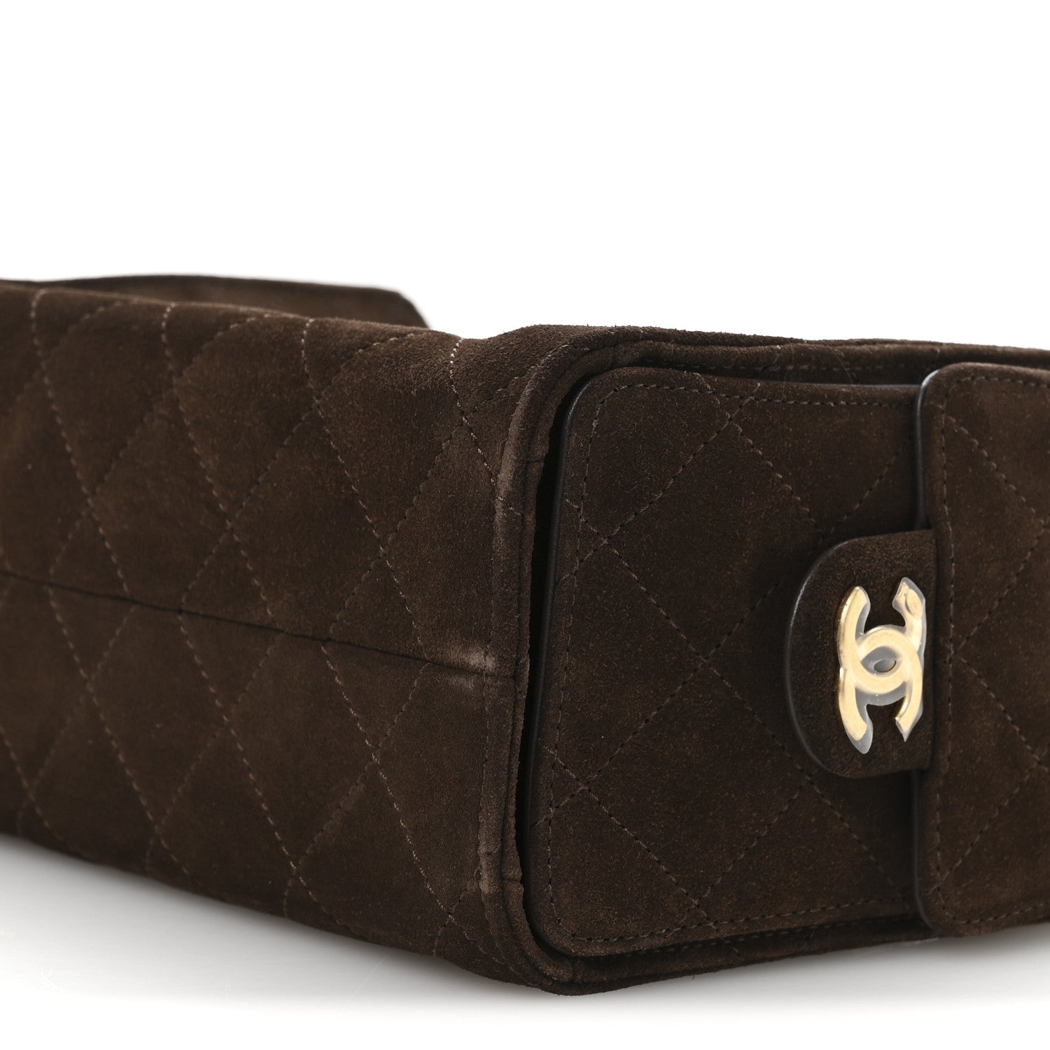 Chanel Suede Quilted Mini Chanel 25 Handbag Dark Brown