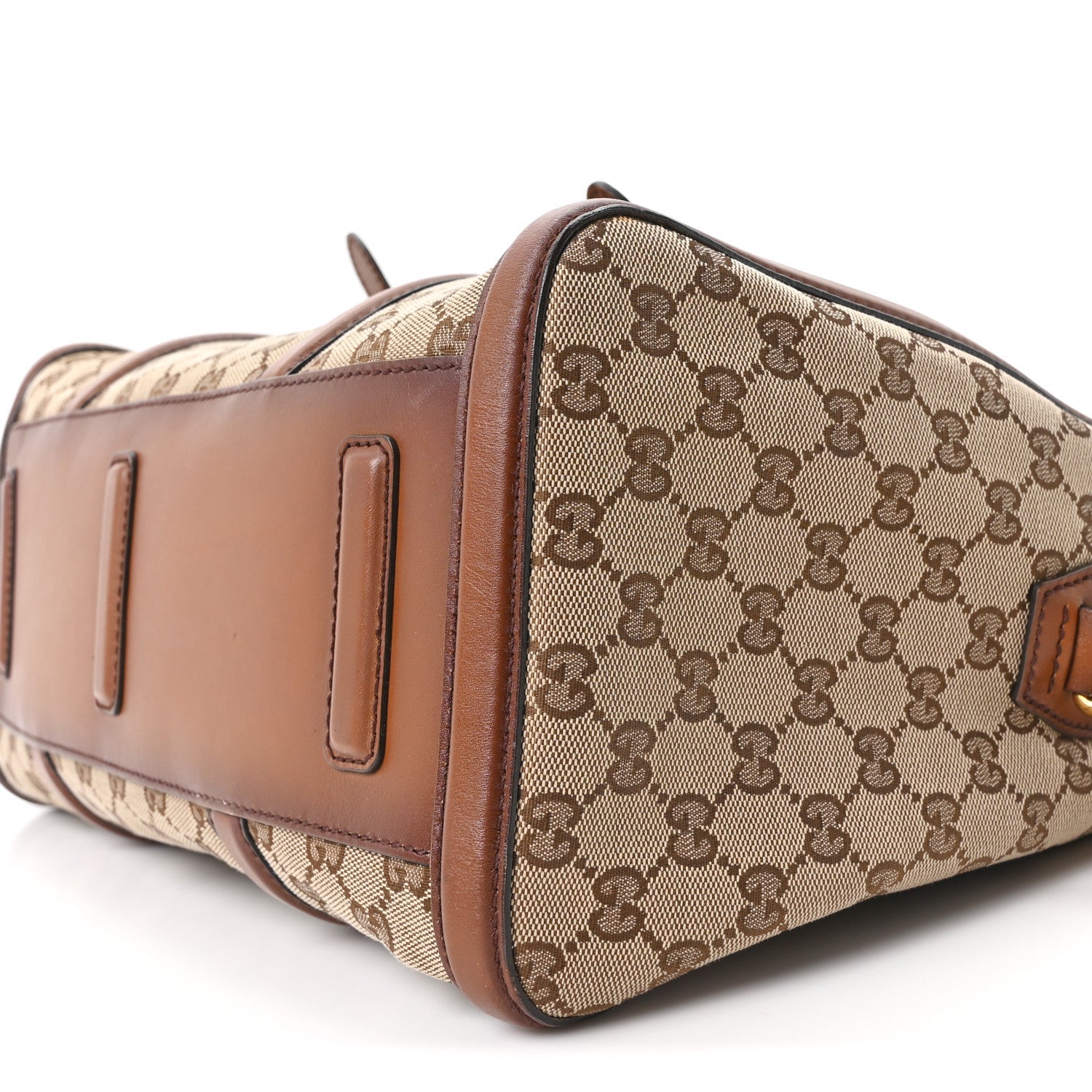 Gucci Monogram Medium Lady Web Boston Bag Beige Cuir