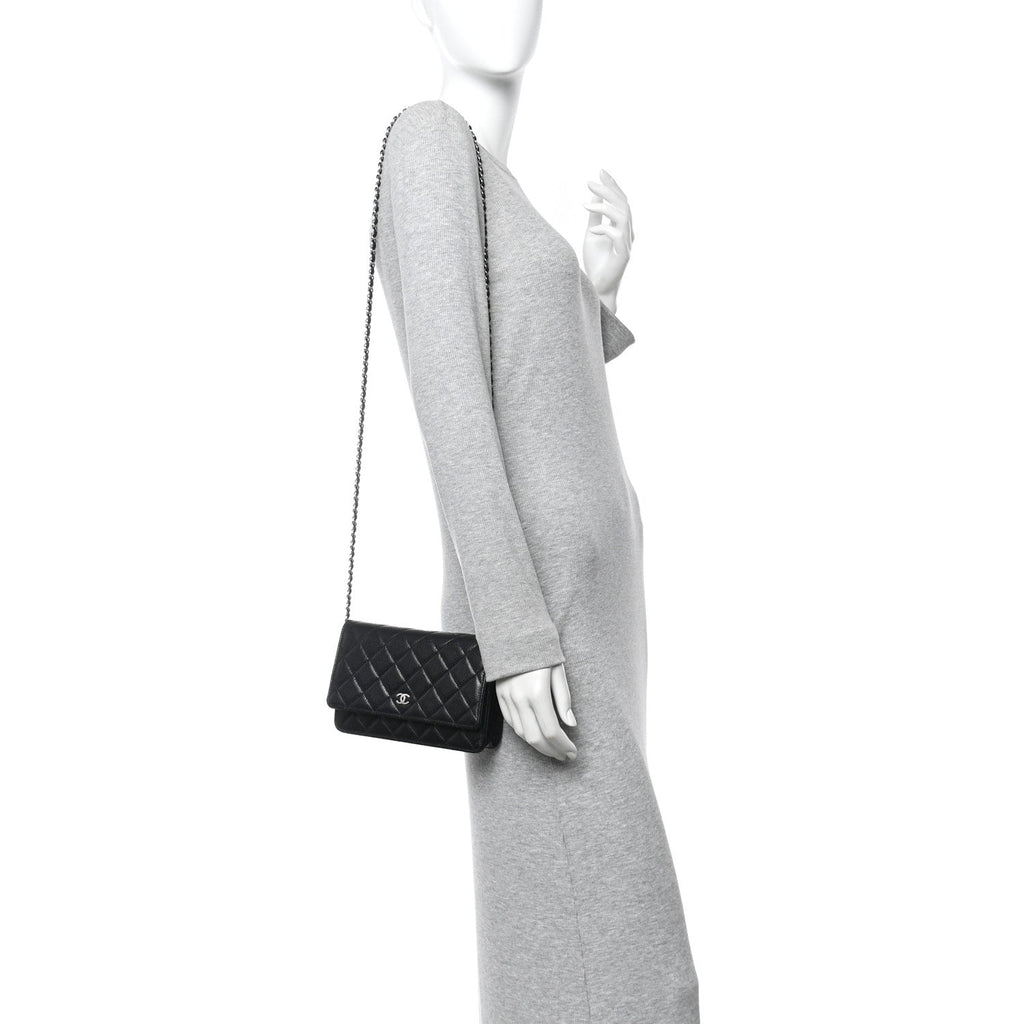 Chanel Caviar Quilted Wallet on Chain WOC Black