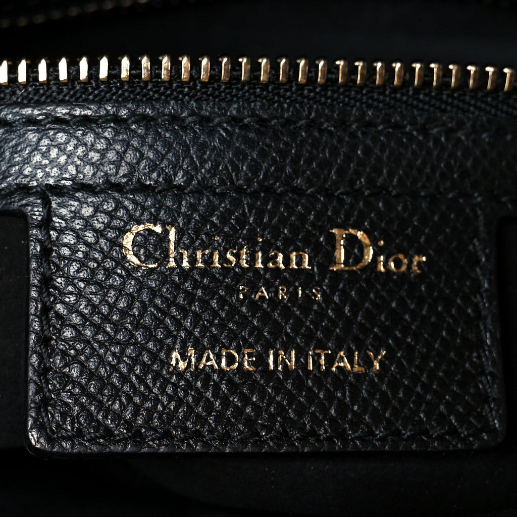 Christian Dior Grained Calfskin Saddle Bag Black