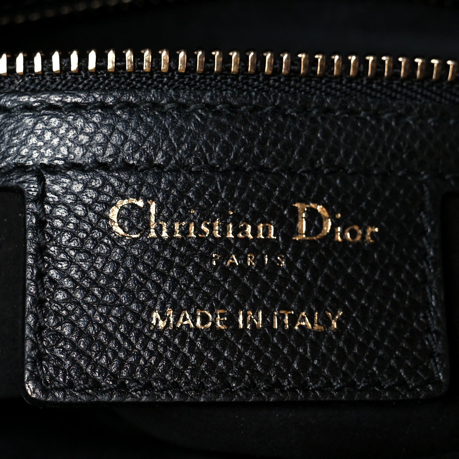 Christian Dior Grained Calfskin Saddle Bag Black