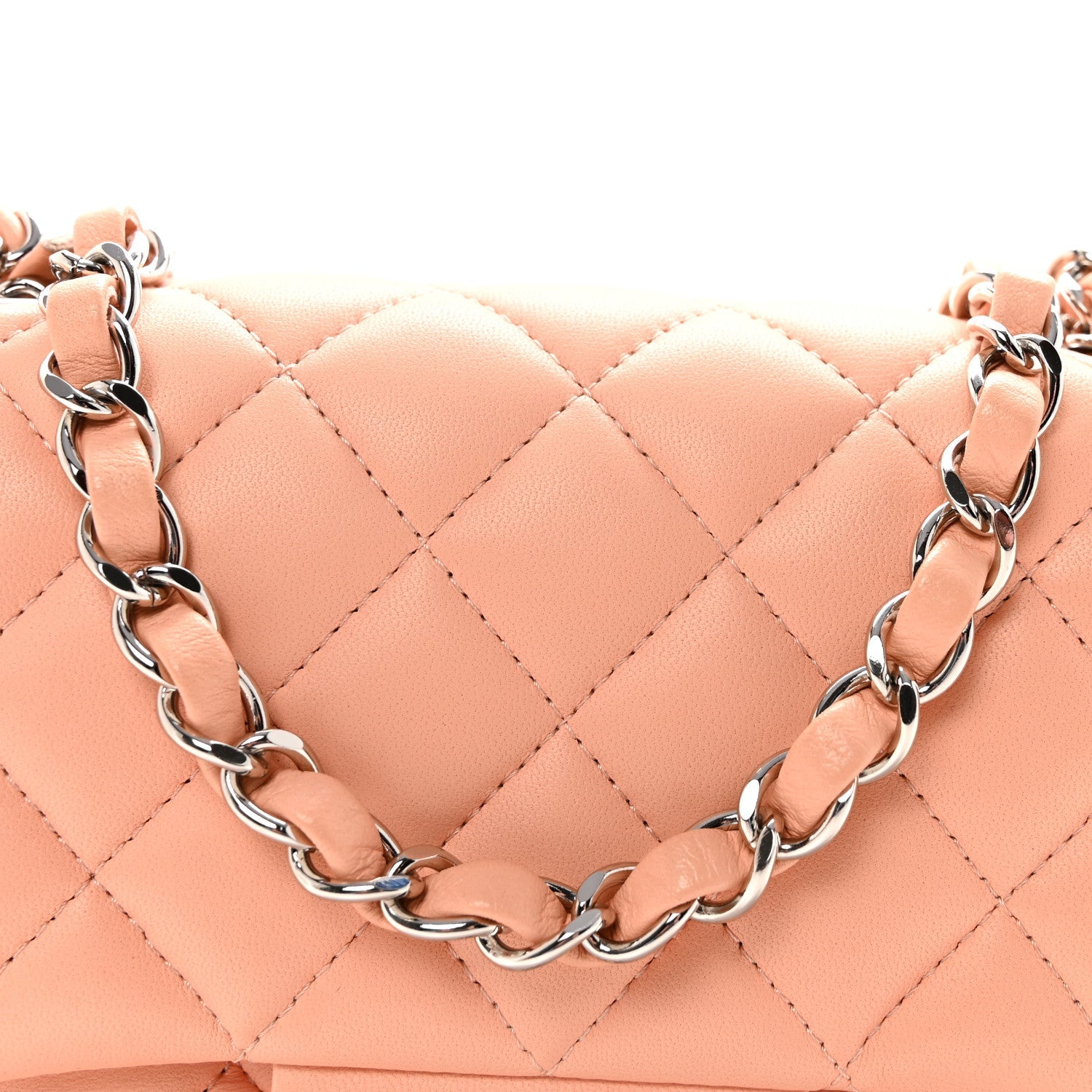 Chanel Lambskin Quilted Mini Square Flap Light Pink