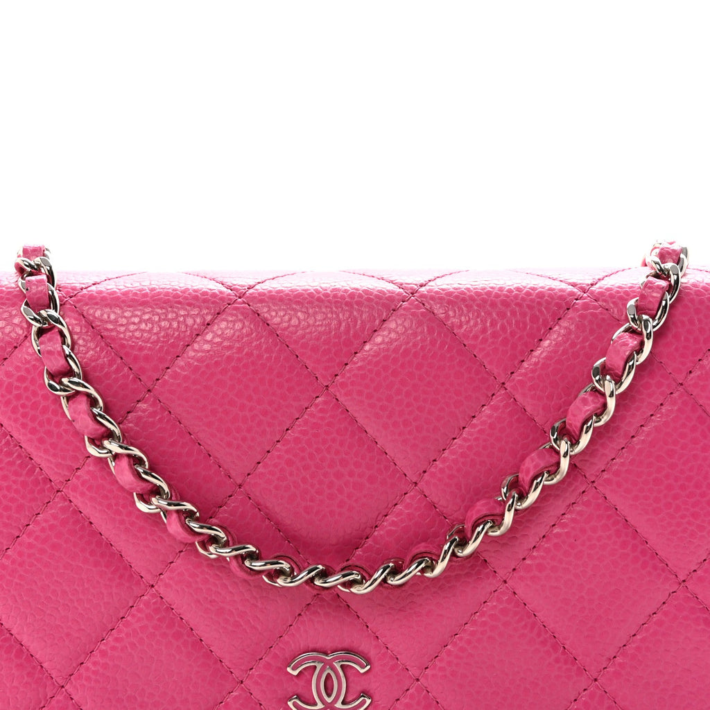 Chanel Caviar Quilted Wallet on Chain WOC Pink