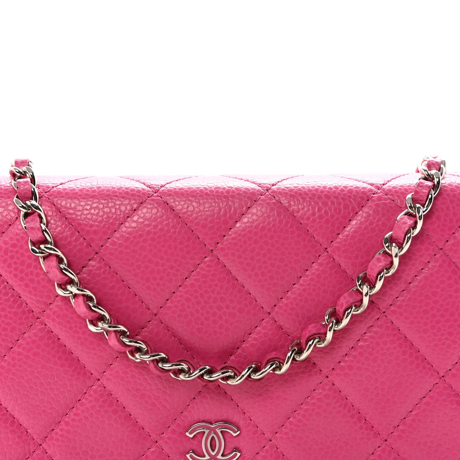 Chanel Caviar Quilted Wallet on Chain WOC Pink