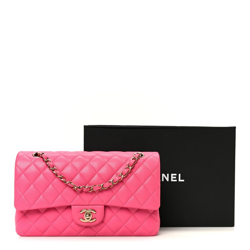 Chanel Caviar Quilted Medium Double Flap Pink