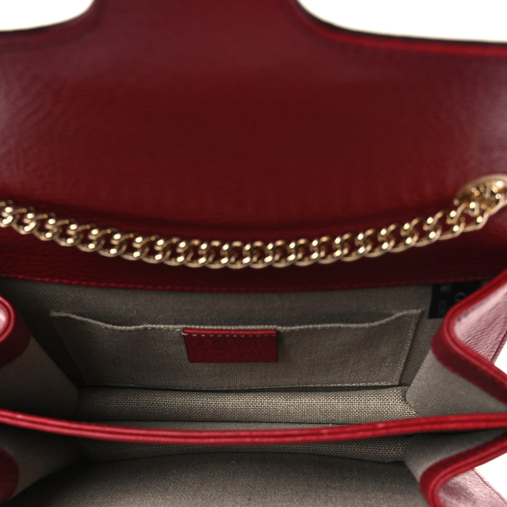 Gucci Dollar Calfskin Small Interlocking G Shoulder Bag Red
