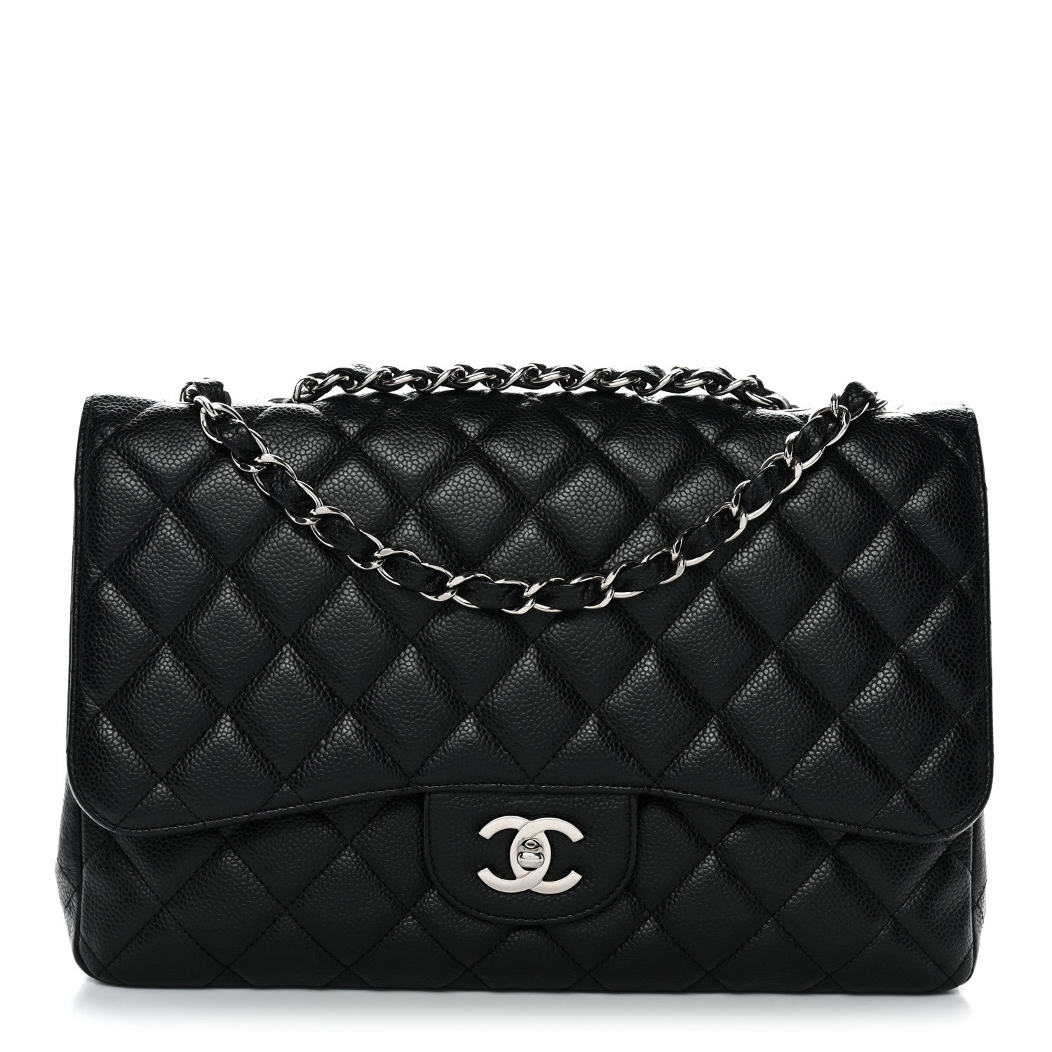 Chanel Caviar Quilted Jumbo Single Flap Black