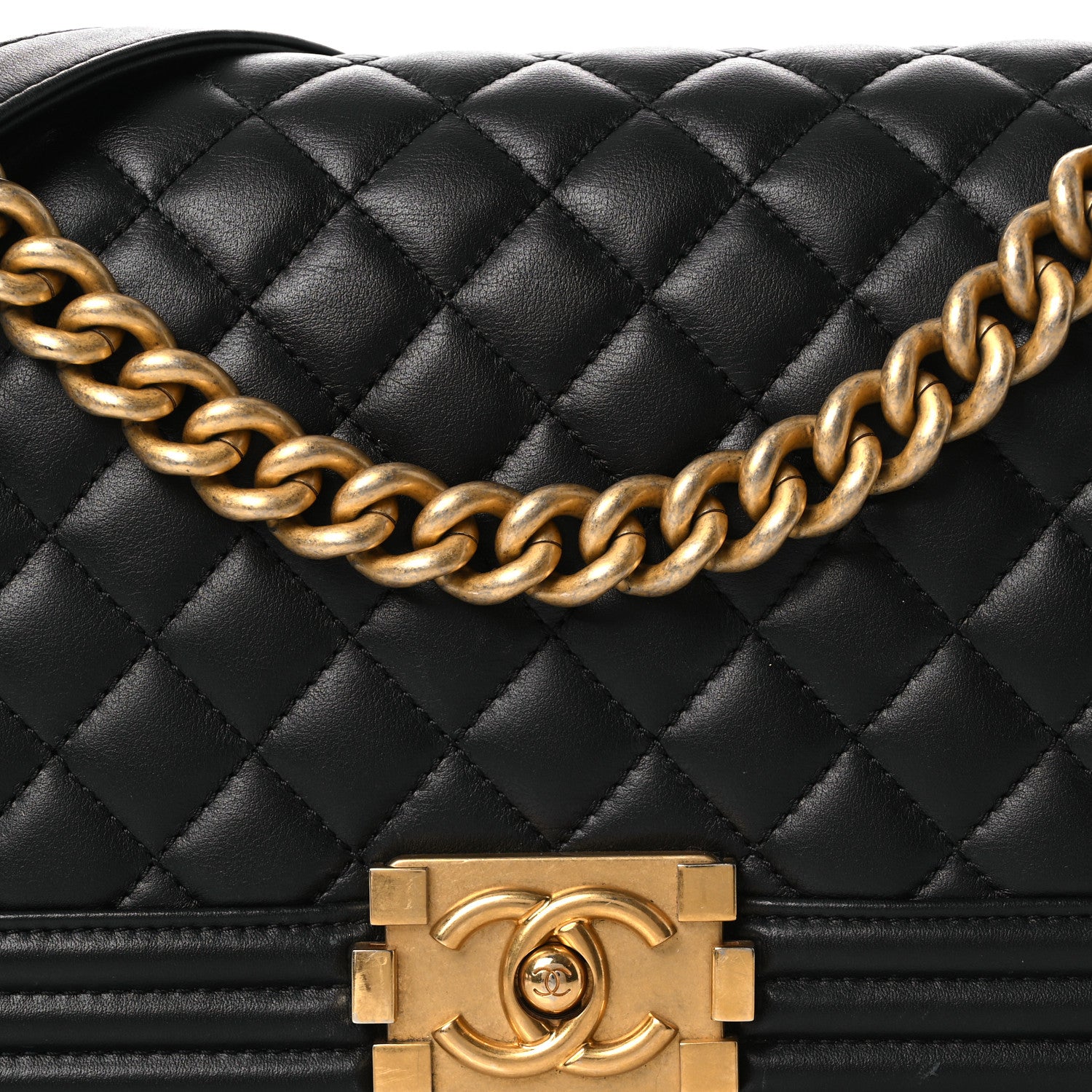 Chanel Lambskin Quilted Medium Boy Flap Black