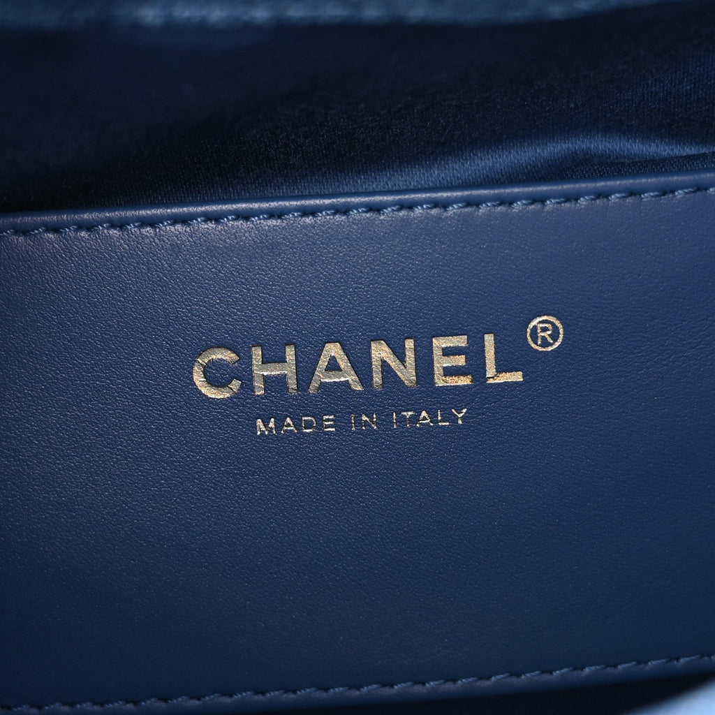 Chanel Washed Denim Quilted Mini Chanel 25 Handbag Blue