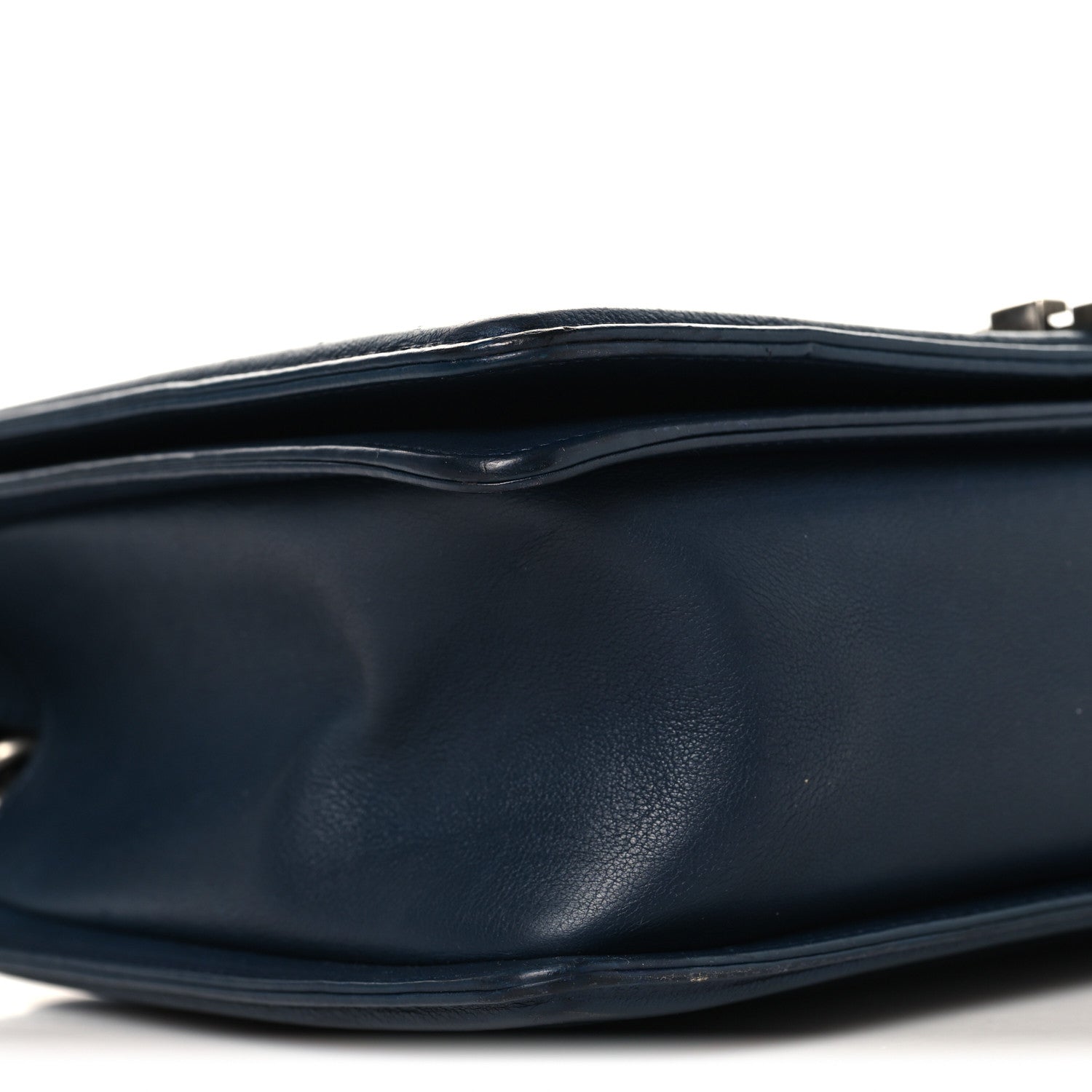 Chanel Calfskin Quilted Double Stitch New Medium Boy Flap Navy Blue
