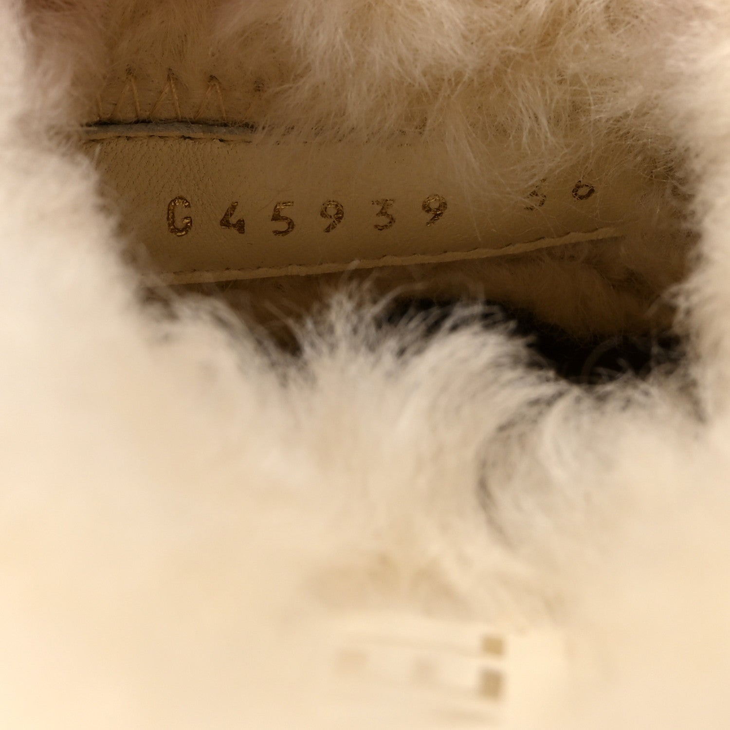 Chanel Suede Shearling CC Cap Toe Mules 36 Beige Black