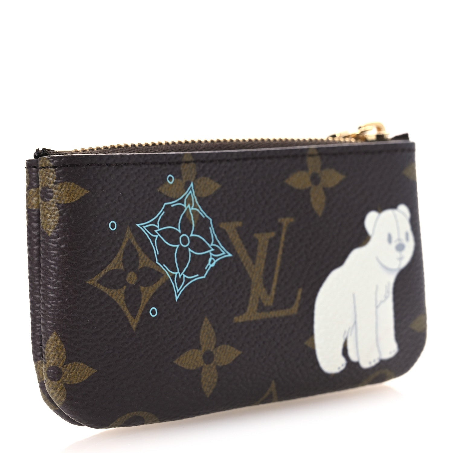 Louis Vuitton Monogram 2025 Christmas Animation Key Pouch Azur Frost